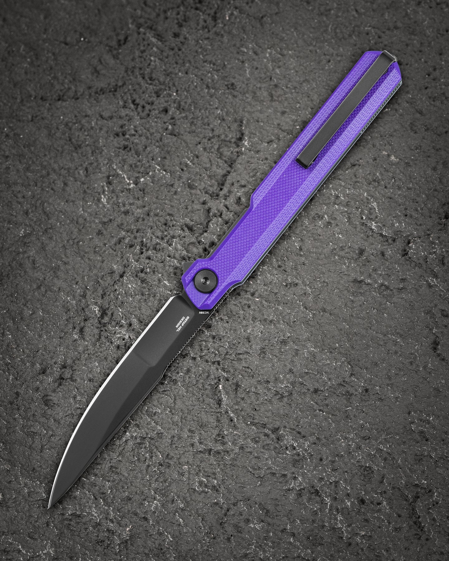 Bestech Duoz BG65E 14C28N Blade Purple G10 Handle Liner Lock Folding Knife