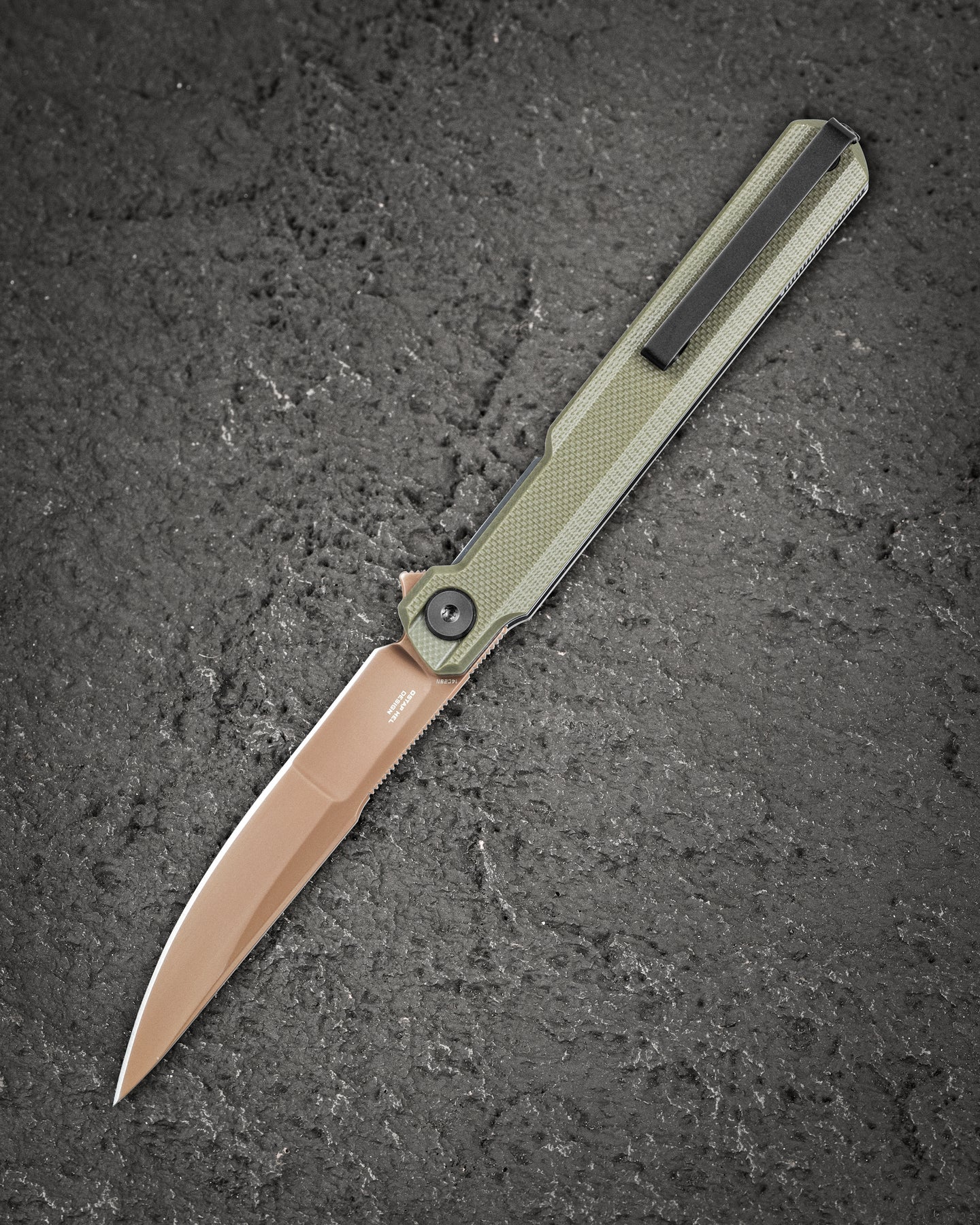 Bestech Duoz BG65F 14C28N Blade OD Green G10 Handle Liner Lock Folding Knife