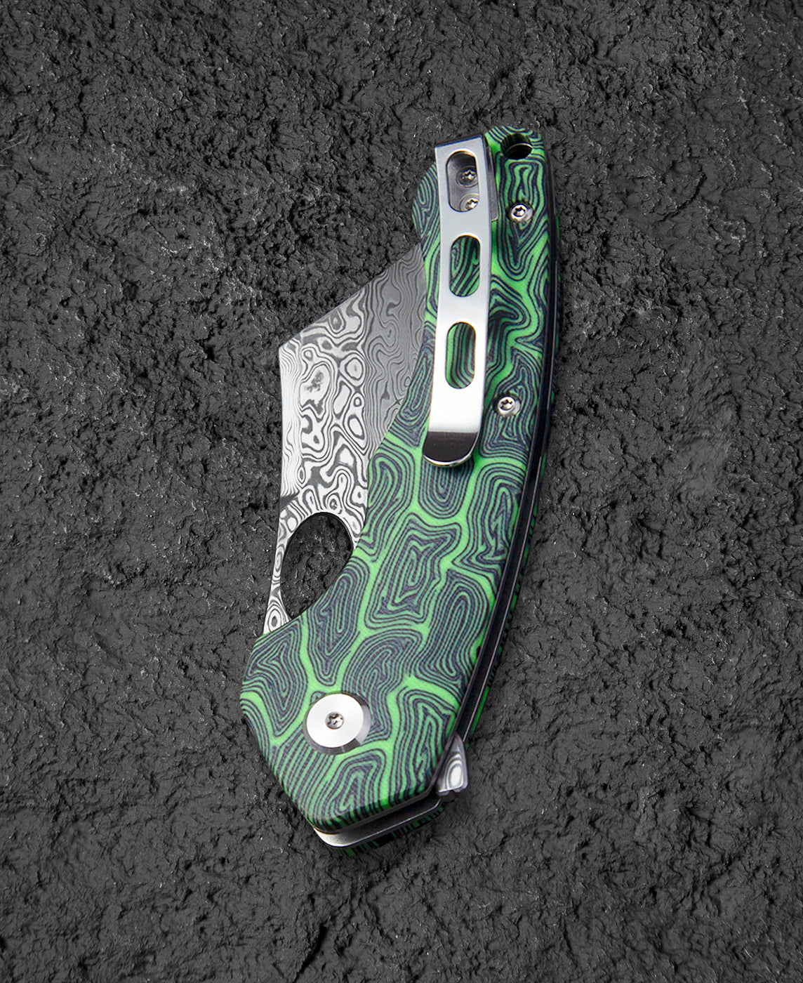 Bestech Skirmish BL07C Damascus Blade G10 Handle Liner Lock Folding Knife