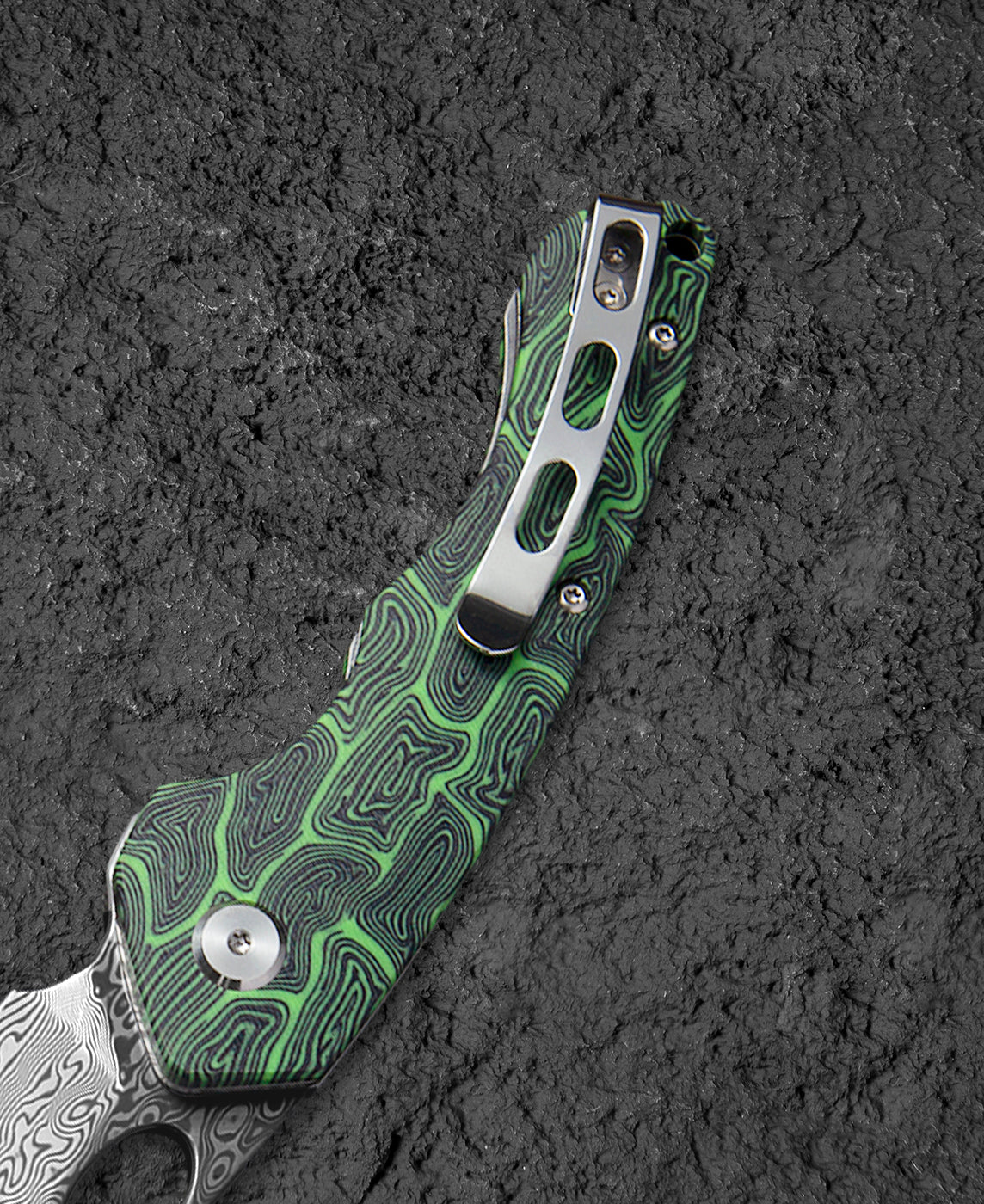 Bestech Skirmish BL07C Damascus Blade G10 Handle Liner Lock Folding Knife