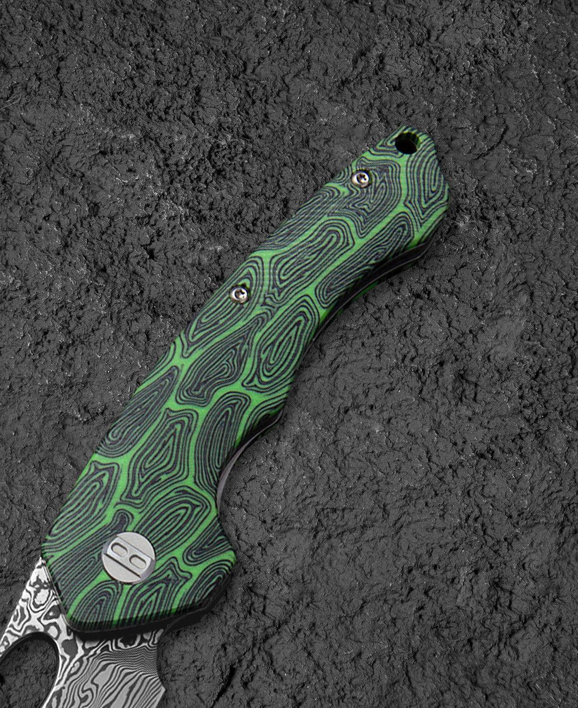 Bestech Skirmish BL07C Damascus Blade G10 Handle Liner Lock Folding Knife