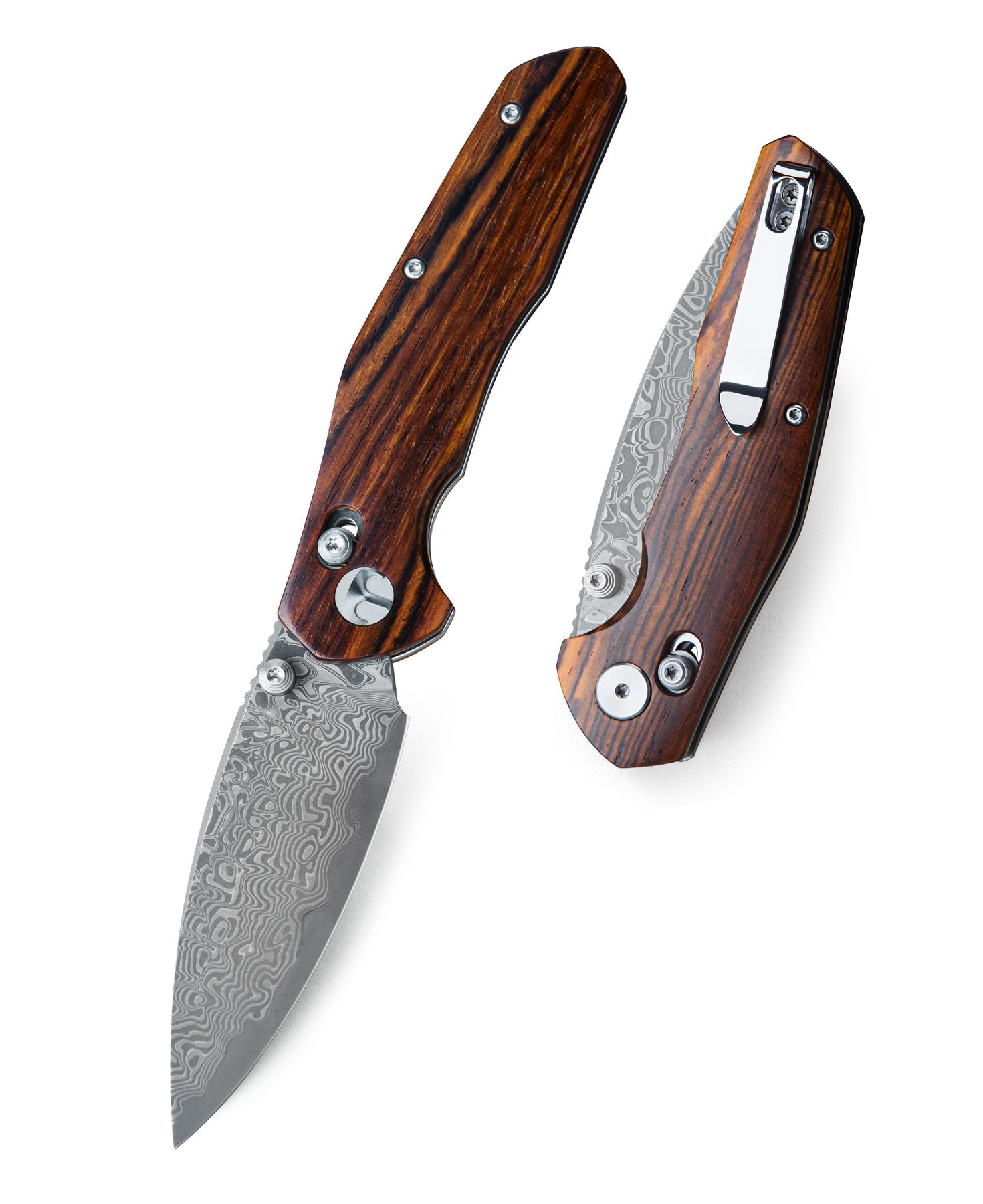Bestechman Ronan BMK02L Damascus Blade Rosewood Handle Crossbar Lock Folding Knife