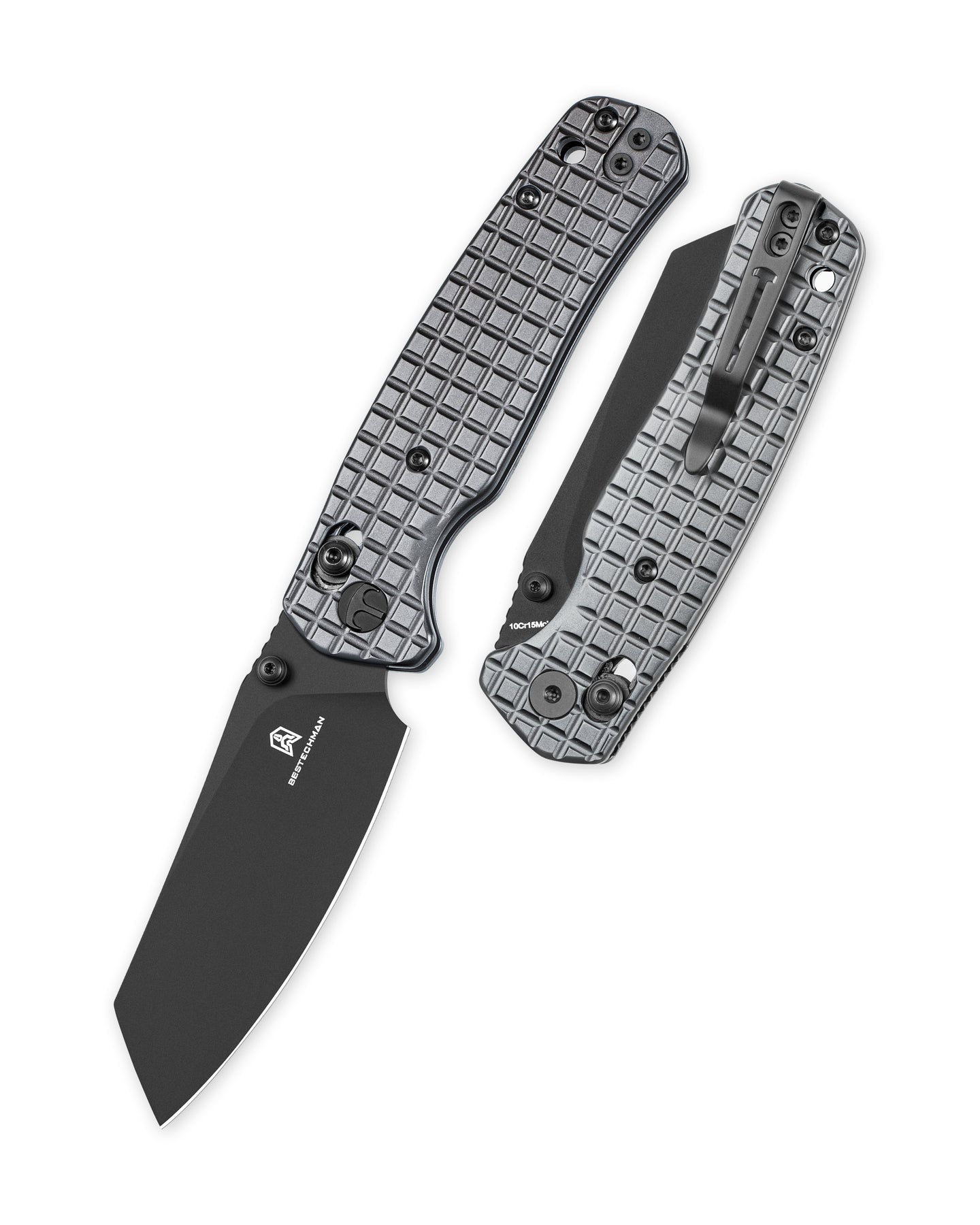 Bestechman Cicada's Wing BMK06-S-2 10Cr15MoV Blade Stainless Steel Handle Crossbar Lock Folding Knife