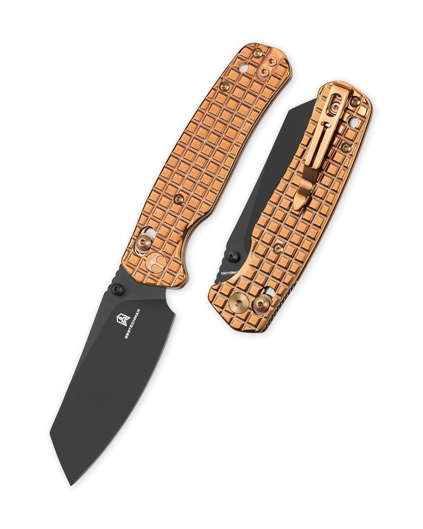 Bestechman Cicada's Wing BMK06-S-4 10Cr15MoV Blade Stainless Steel Handle Crossbar Lock Folding Knife