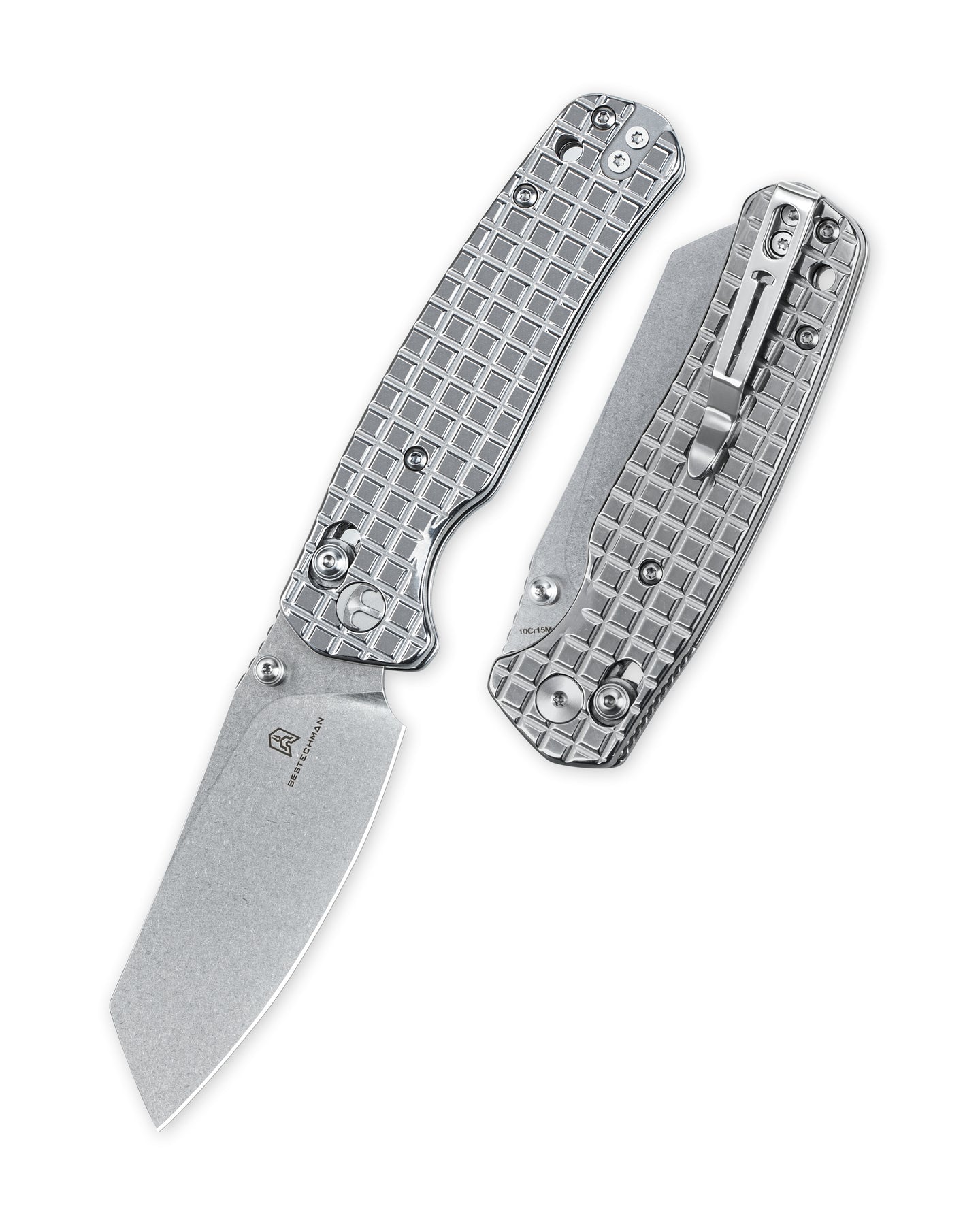 Bestechman Cicada's Wing BMK06-S-5 10Cr15MoV Blade Stainless Steel Handle Crossbar Lock Folding Knife