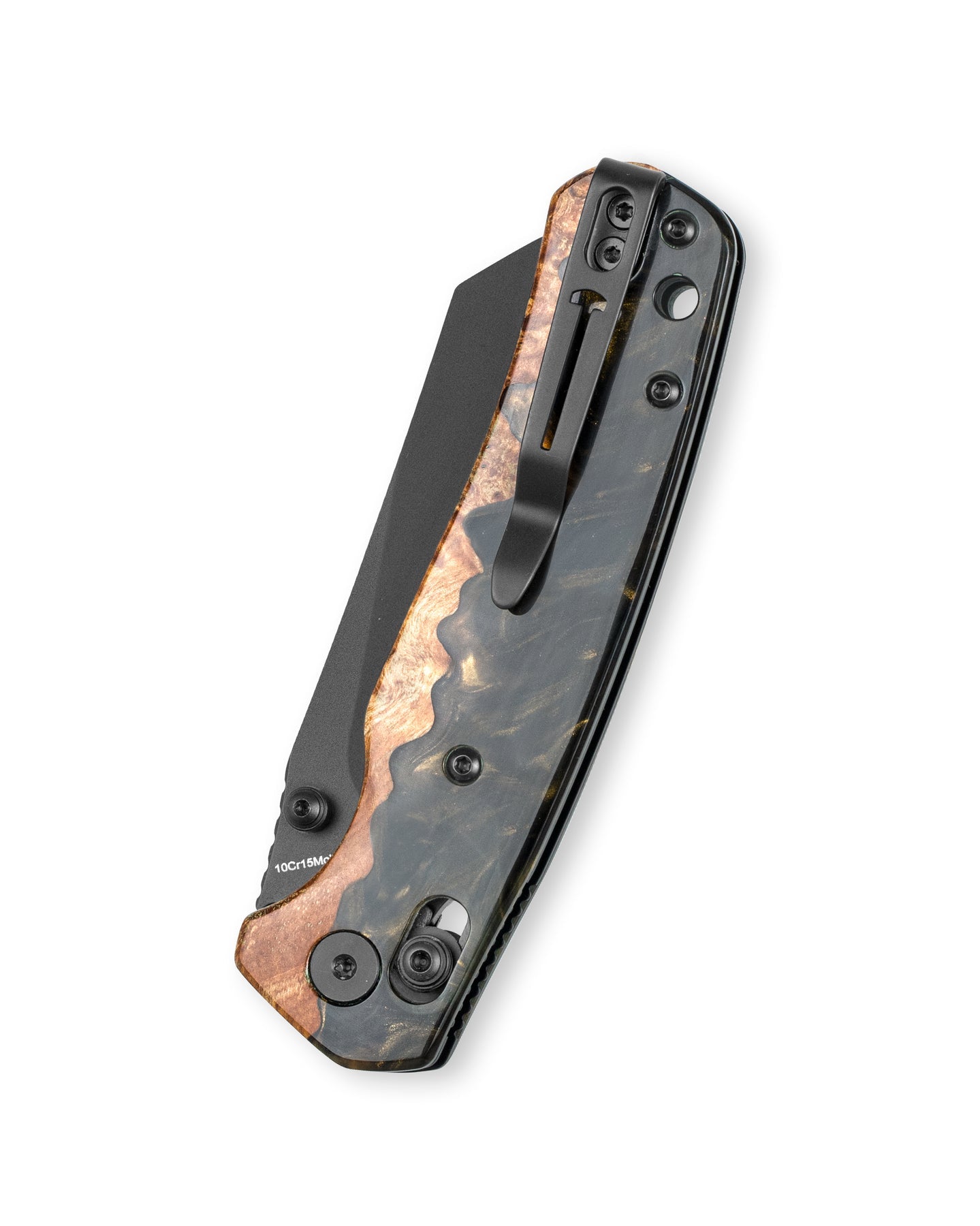 Bestechman Cicada's Wing BMK06-W-6 10Cr15MoV Blade Wood and Resin Handle Crossbar Lock Folding Knife