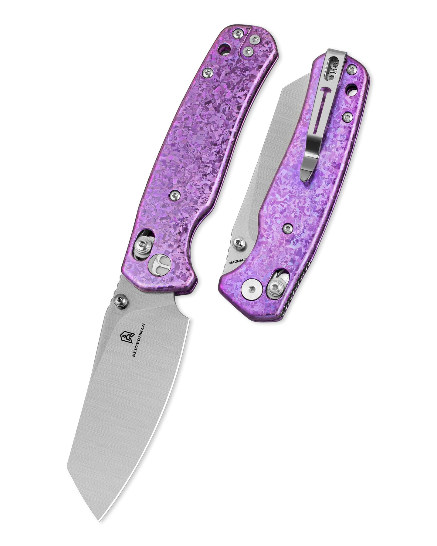 Bestechman Cicada's wing BMK06O Magnacut Blade Titanium Handle Crossbar Lock Folding Knife