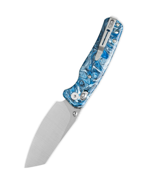 Bestechman Cicada's wing BMK06Q 10Cr15MoV Blade Resin Handle Crossbar Lock Folding Knife