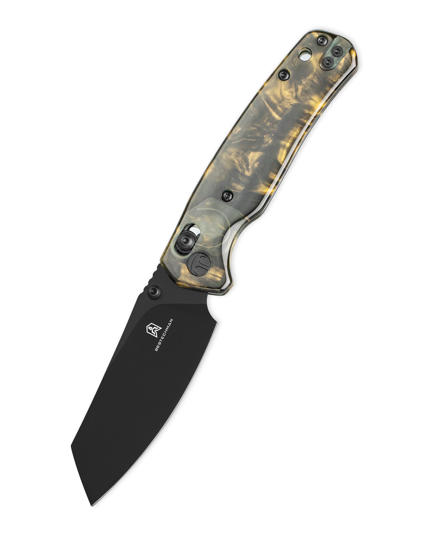 Bestechman Cicada's wing BMK06S 10Cr15MoV Blade Resin Handle Crossbar Lock Folding Knife