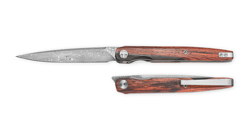 Bestechman Lanza BMK14-D-3 Damascus Blade Rosewood Handle Liner Lock Folding Knife