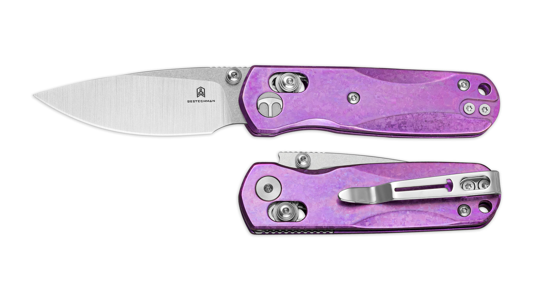 Bestechman Sprite BMK21H M390 Blade Crystallized Titanium Handle Crossbar Lock Folding Knife