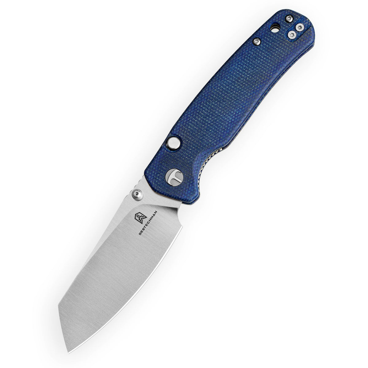 Bestechman Cicada's Wing-TL BMK24-M-1 10Cr15CoMoV Blade Blue Micarta Handle Top Liner Lock Folding Knife