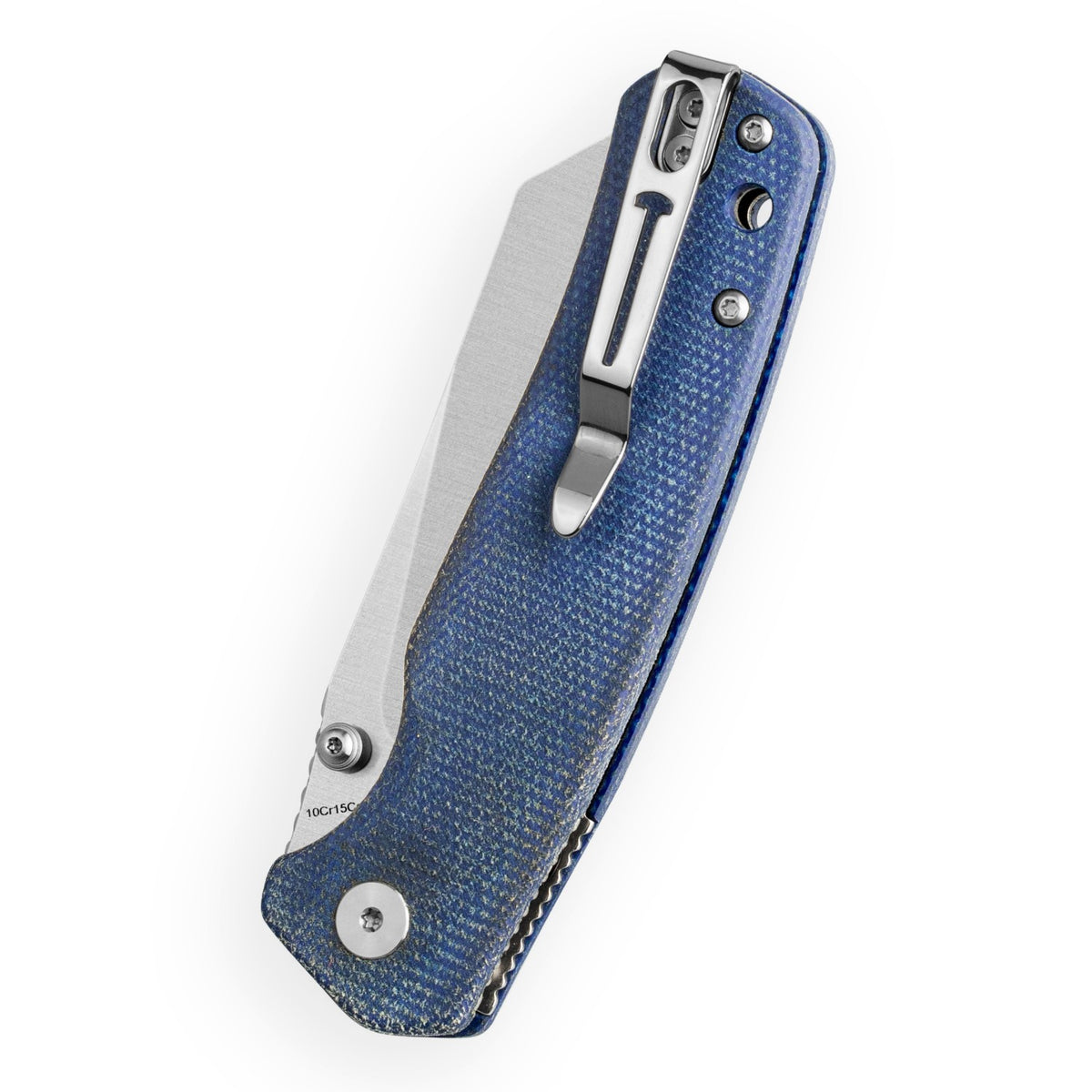 Bestechman Cicada's Wing-TL BMK24-M-1 10Cr15CoMoV Blade Blue Micarta Handle Top Liner Lock Folding Knife