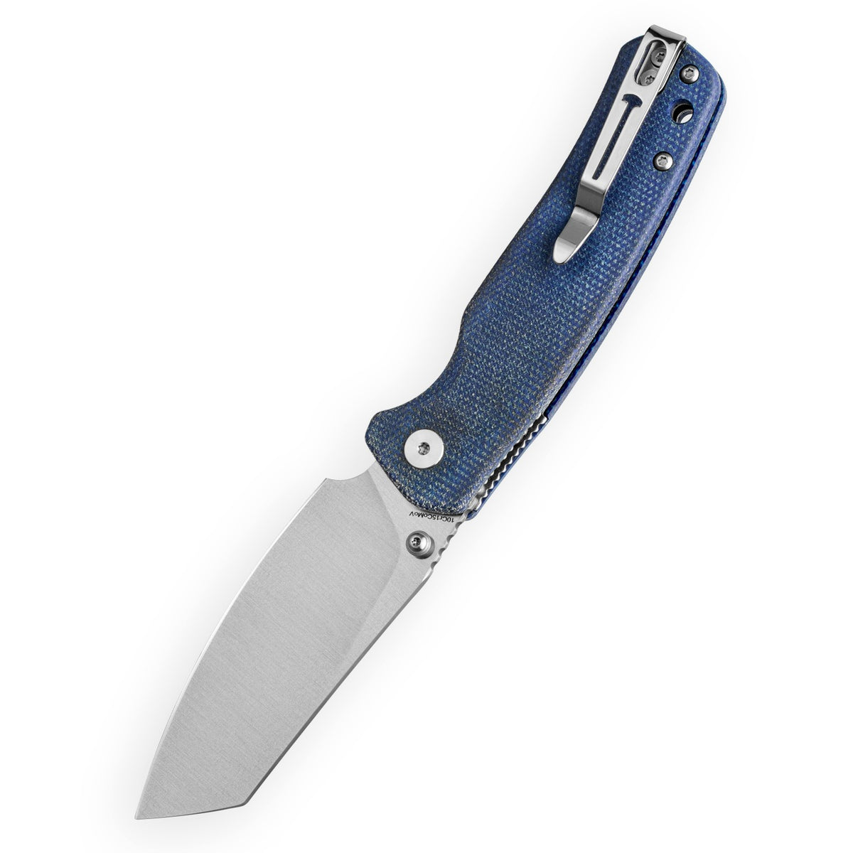 Bestechman Cicada's Wing-TL BMK24-M-1 10Cr15CoMoV Blade Blue Micarta Handle Top Liner Lock Folding Knife