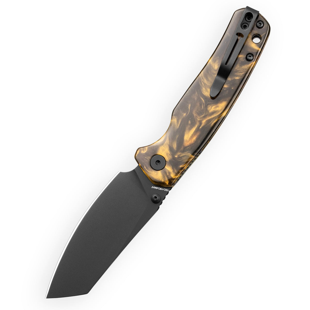 Bestechman Cicada's Wing-TL BMK24-R-4 10Cr15CoMoV Blade Brown Resin Handle Top Liner Lock Folding Knife