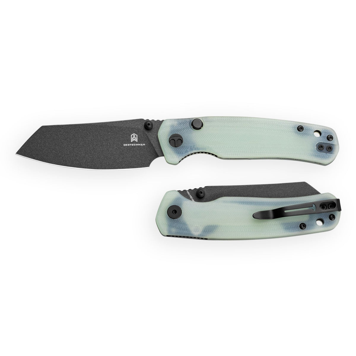Bestechman Cicada's Wing-TL BMK24A 10Cr15CoMoV Blade Jade G10 Handle Top Liner Lock Folding Knife