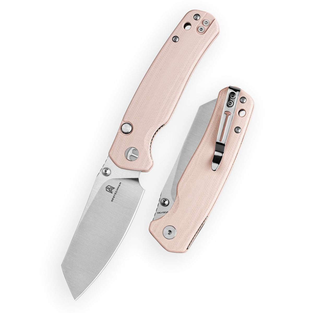 Bestechman Cicada's Wing-TL BMK24C 10Cr15CoMoV Blade Champagne G10 Handle Top Liner Lock Folding Knife