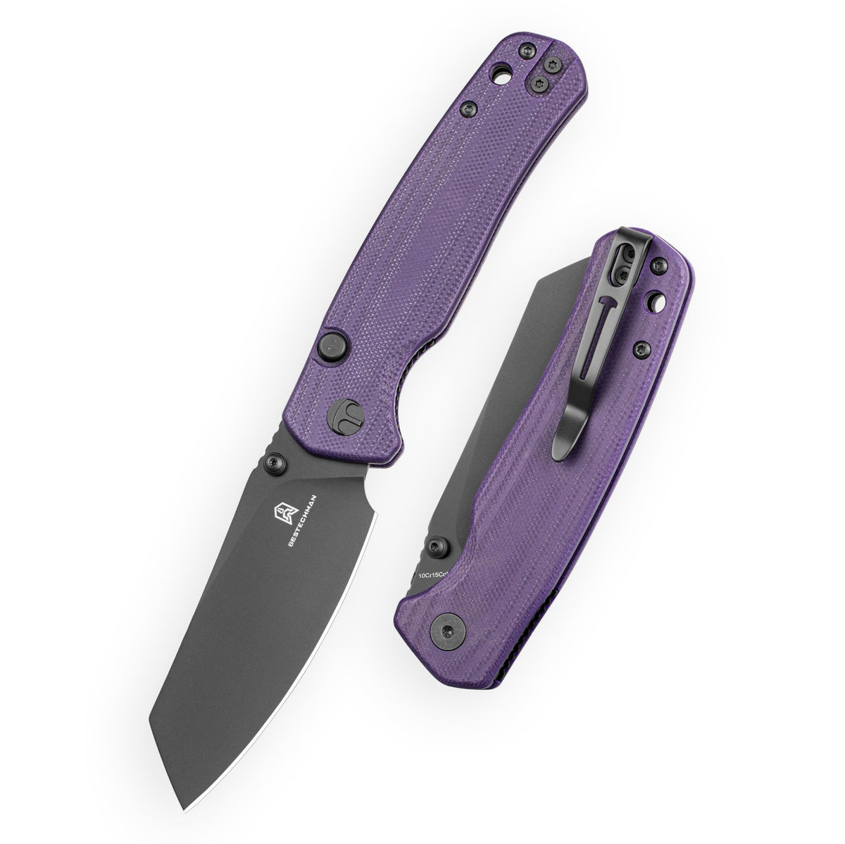 Bestechman Cicada's Wing-TL BMK24F 10Cr15CoMoV Blade Purple G10 Handle Top Liner Lock Folding Knife