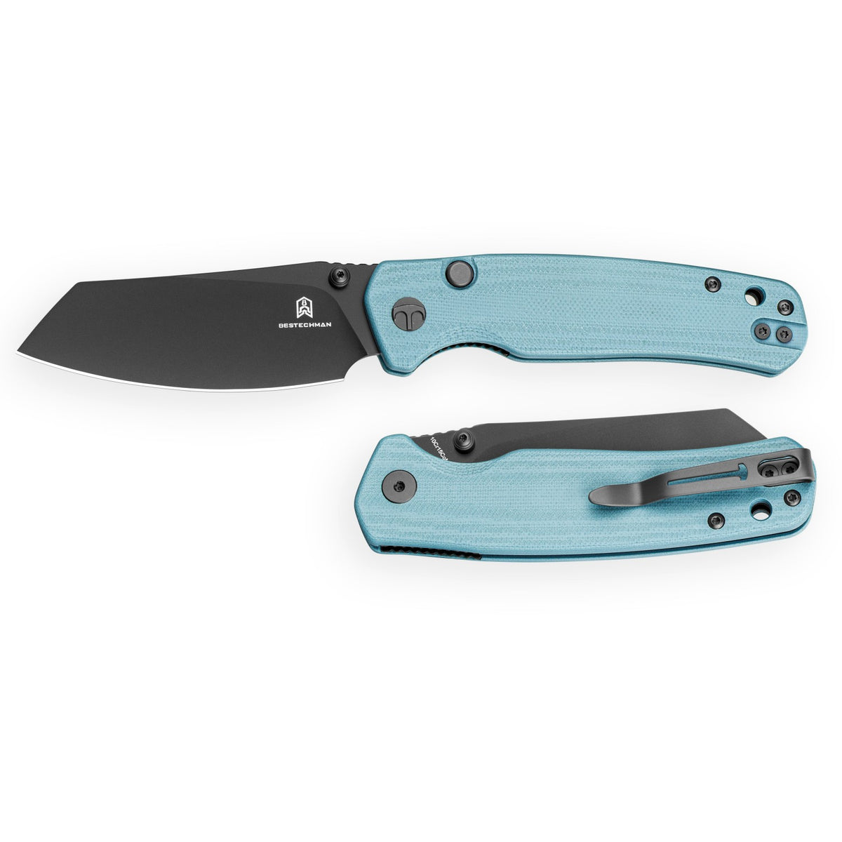 Bestechman Cicada's Wing-TL BMK24G 10Cr15CoMoV Blade Misty Blue G10 Handle Top Liner Lock Folding Knife