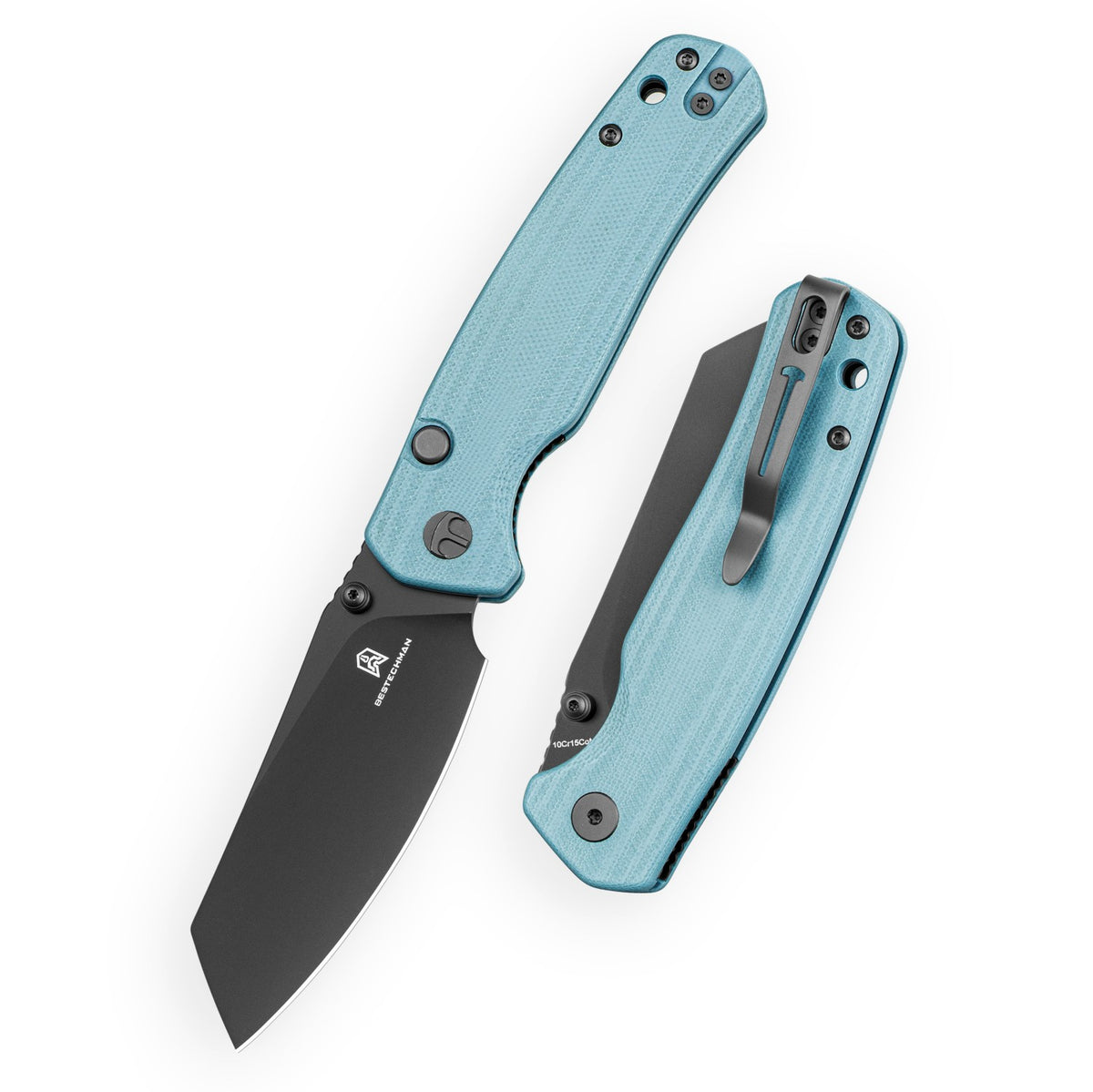 Bestechman Cicada's Wing-TL BMK24G 10Cr15CoMoV Blade Misty Blue G10 Handle Top Liner Lock Folding Knife