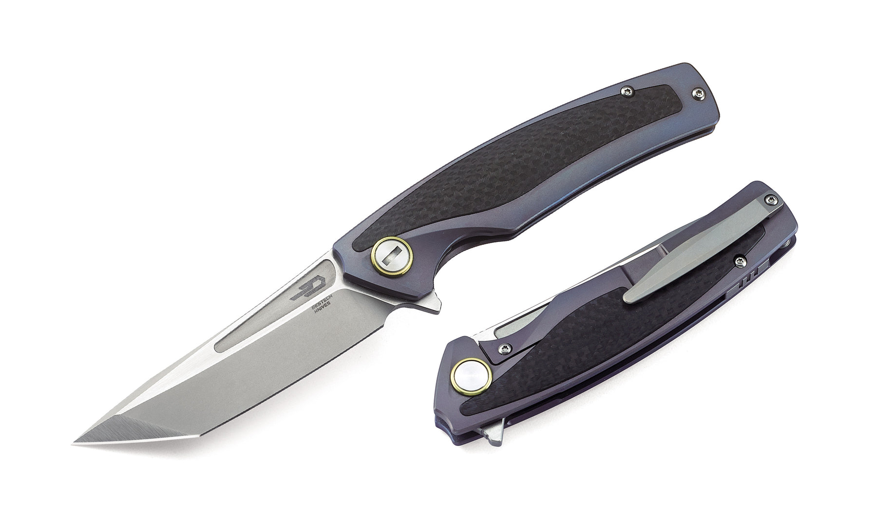 Bestech Predator BT1706A CPM-S35VN Blade Titanium+Carbon Fiber Inlayed Handle Frame Lock Folding Knife