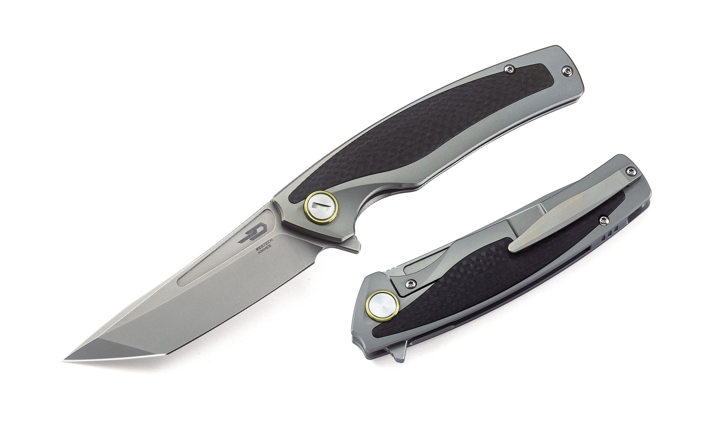 Bestech Predator BT1706B CPM-S35VN Blade Titanium+Carbon Fiber Inlayed Handle Frame Lock Folding Knife
