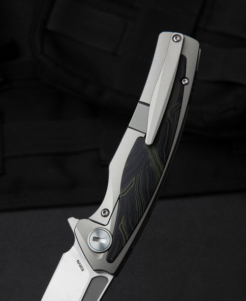Bestech Predator BT1706F CPM-S35VN Blade Titanium+Black Green G10 Handle Frame Lock Folding Knife