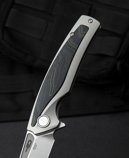 Bestech Predator BT1706F CPM-S35VN Blade Titanium+Black Green G10 Handle Frame Lock Folding Knife