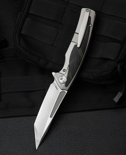 Bestech Predator BT1706F CPM-S35VN Blade Titanium+Black Green G10 Handle Frame Lock Folding Knife