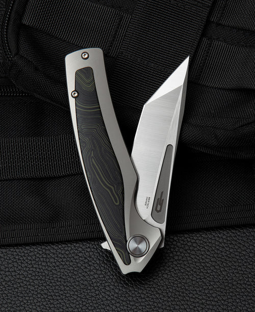 Bestech Predator BT1706F CPM-S35VN Blade Titanium+Black Green G10 Handle Frame Lock Folding Knife