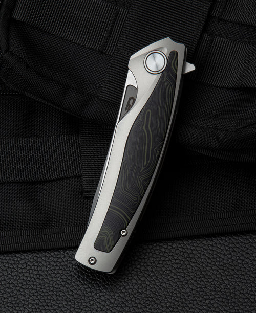 Bestech Predator BT1706F CPM-S35VN Blade Titanium+Black Green G10 Handle Frame Lock Folding Knife