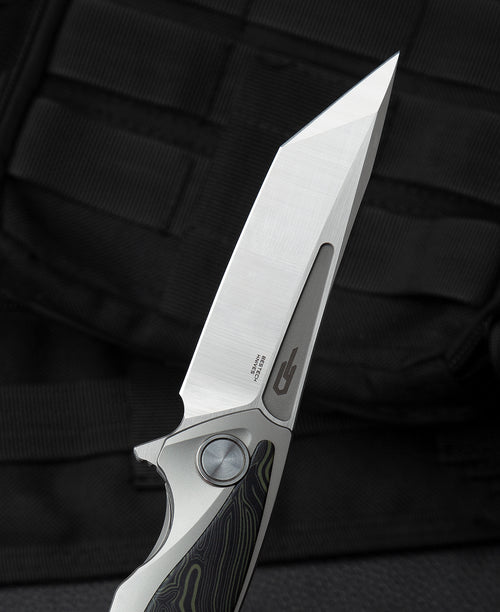 Bestech Predator BT1706F CPM-S35VN Blade Titanium+Black Green G10 Handle Frame Lock Folding Knife