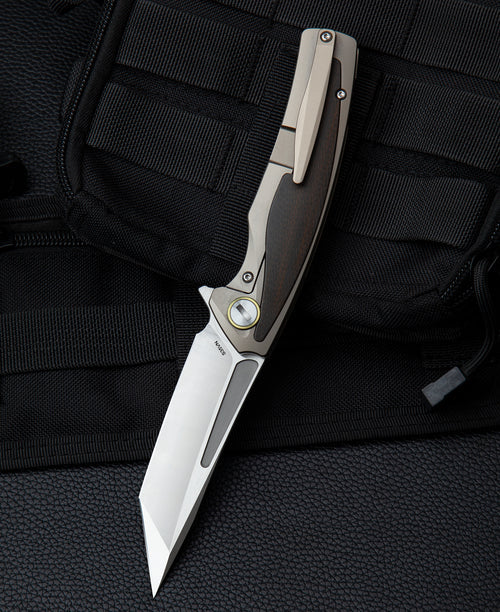 Bestech Predator BT1706G CPM-S35VN Blade Titanium+Orange G10 Handle Frame Lock Folding Knife