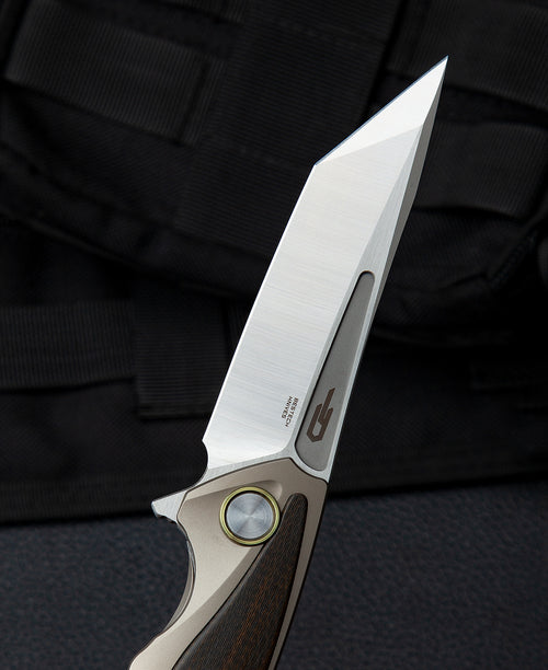 Bestech Predator BT1706G CPM-S35VN Blade Titanium+Orange G10 Handle Frame Lock Folding Knife