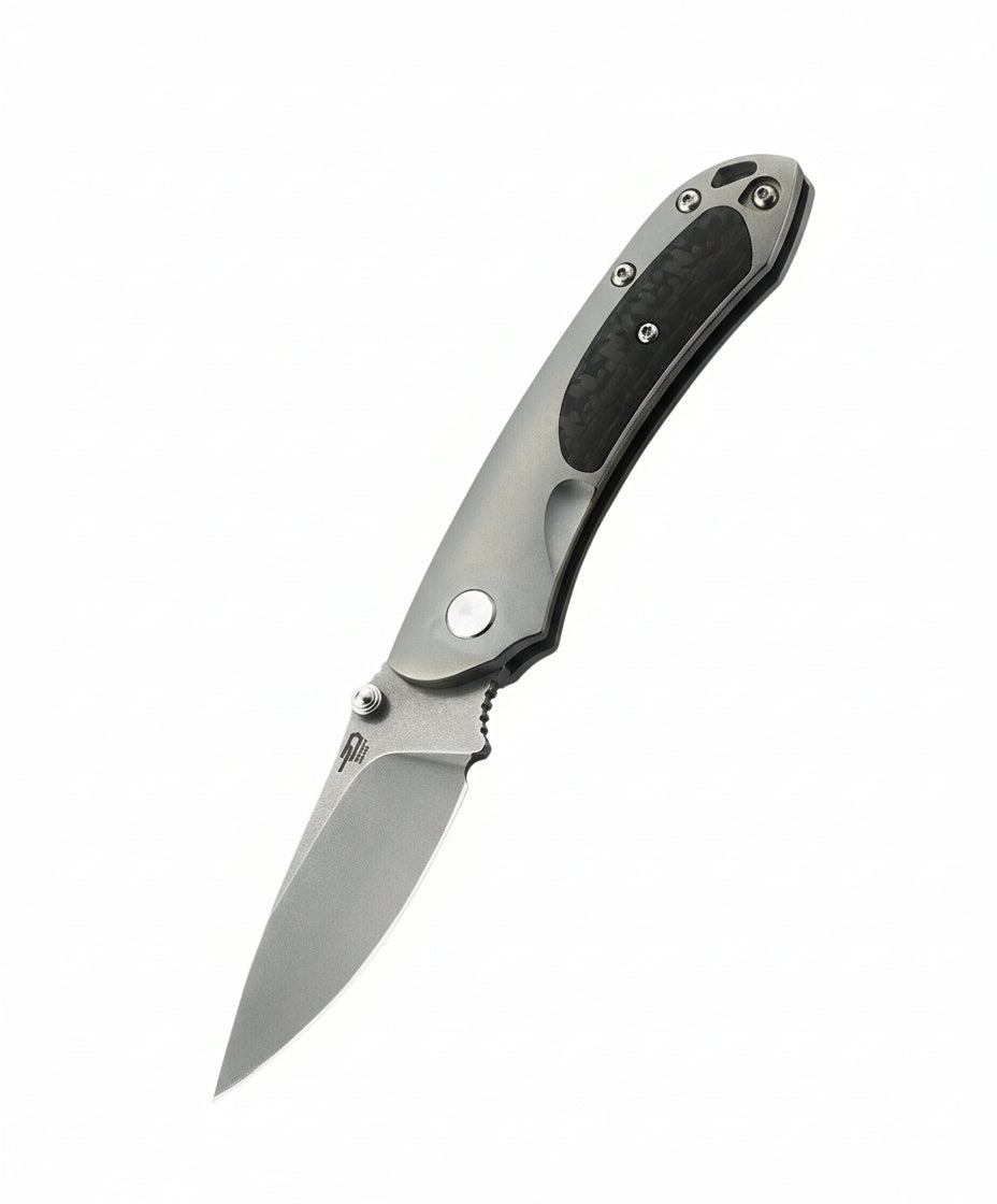 Bestech Junzi BT1809A CPM-S35VN Blade Titanium+Carbon Fiber inlayed Handle Slip Joint Folding Knife