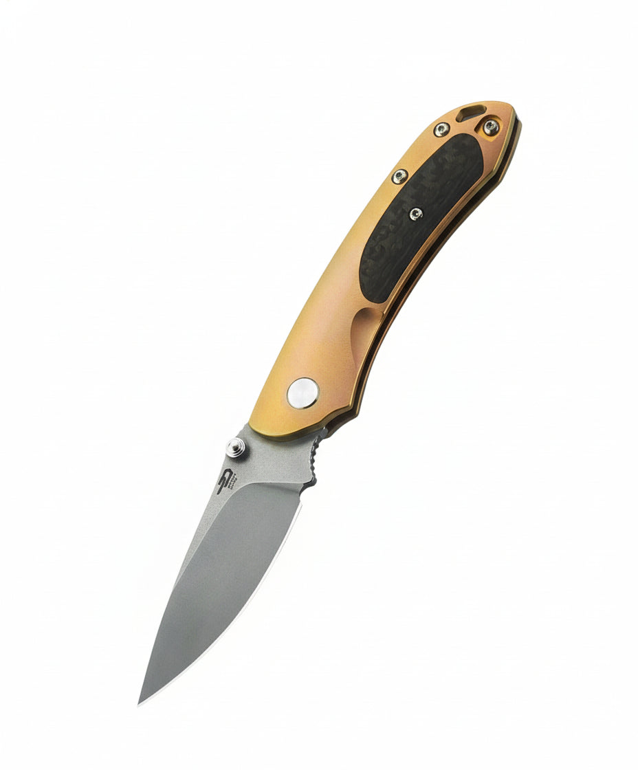 Bestech Junzi BT1809B CPM-S35VN Blade Titanium+Carbon Fiber inlayed Handle Slip Joint Folding Knife