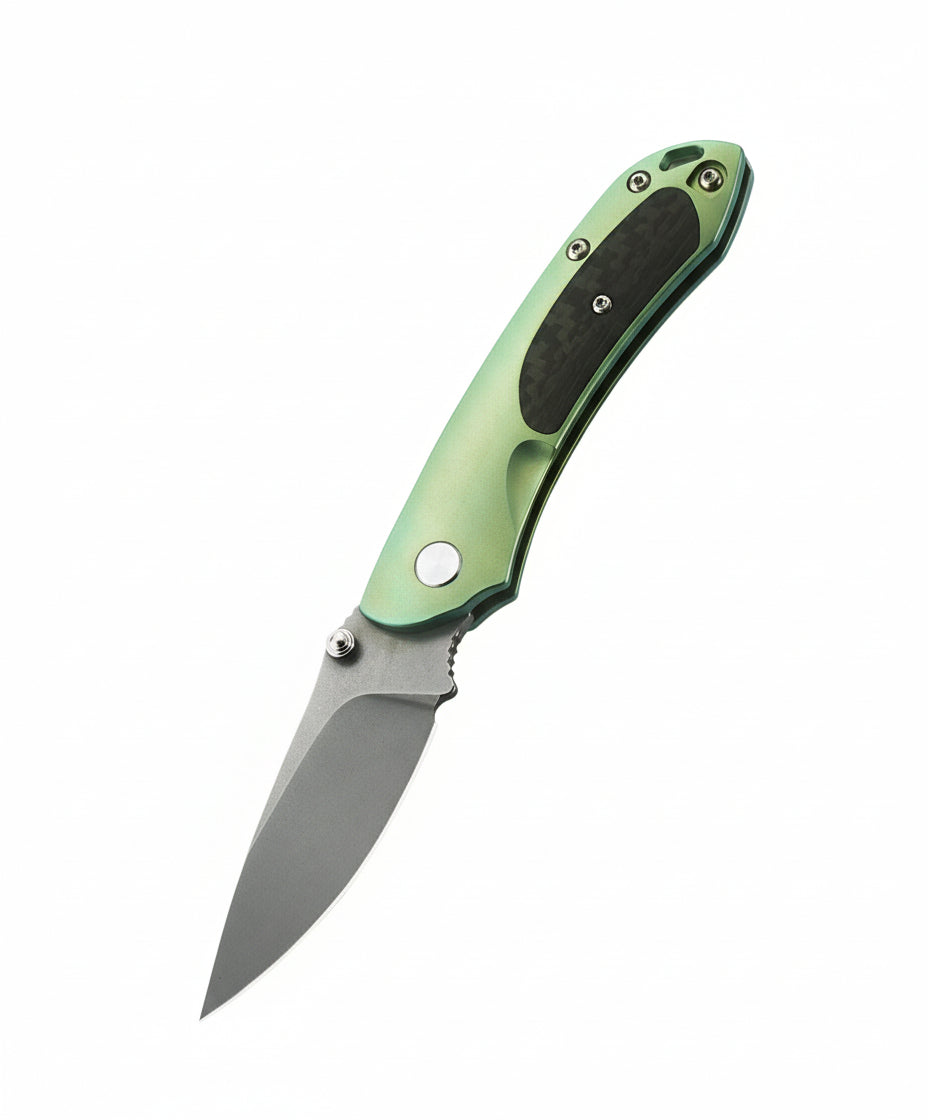 Bestech Junzi BT1809C CPM-S35VN Blade Titanium+Carbon Fiber inlayed Handle Slip Joint Folding Knife
