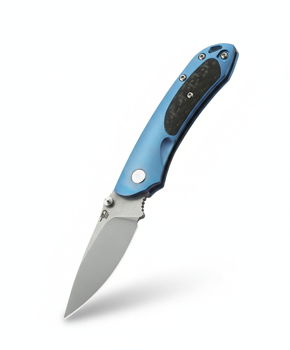 Bestech Junzi BT1809D CPM-S35VN Blade Titanium+Carbon Fiber inlayed Handle Slip Joint Folding Knife