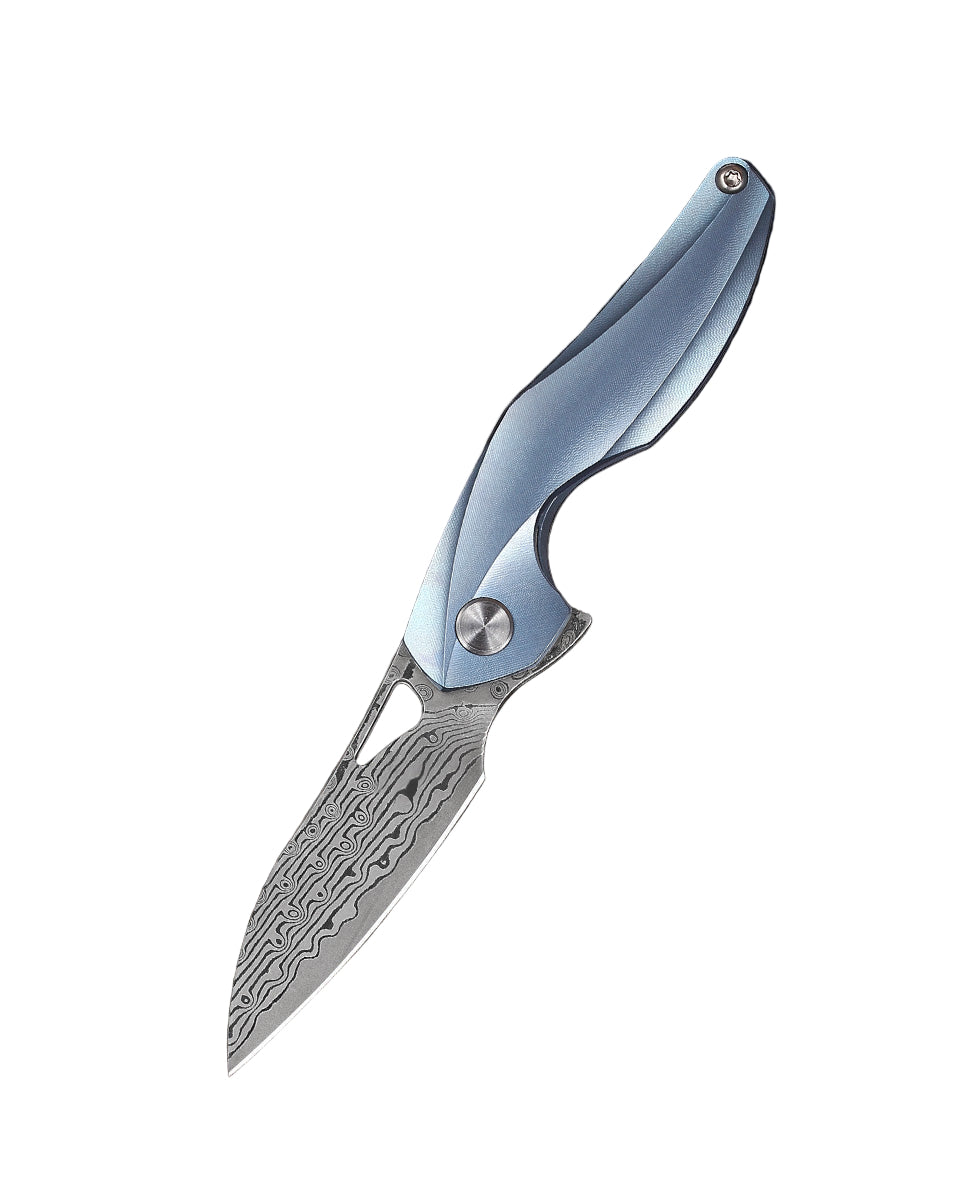 Bestech The Reticulan BT1810H Damascus Blade Titanium Handle Frame Lock Folding Knife