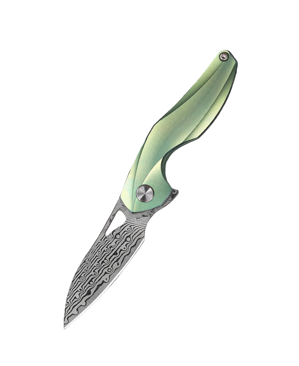 Bestech The Reticulan BT1810I Damascus Blade Titanium Handle Frame Lock Folding Knife