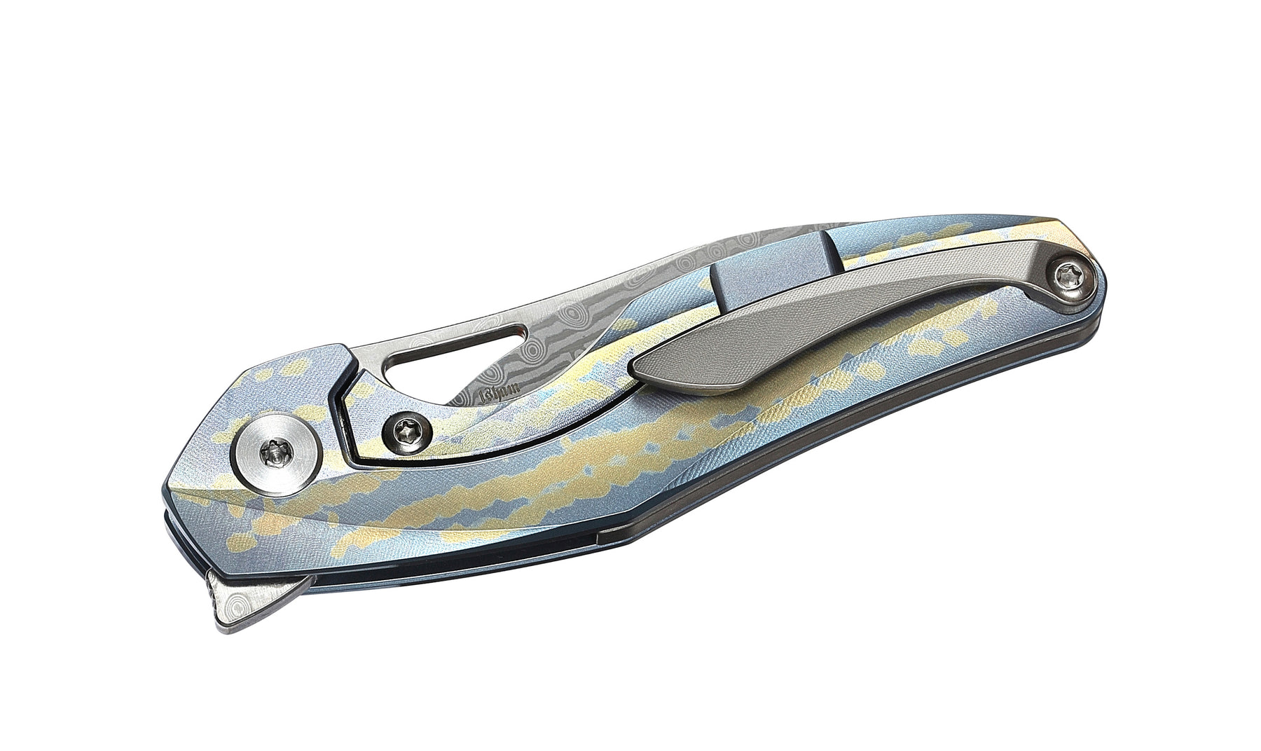 Bestech The Reticulan BT1810L Damascus Blade Titanium Handle Frame Lock Folding Knife