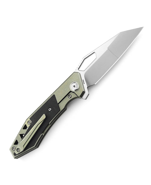 Bestech Fractal BT1907B CPM-S35VN Blade Titanium+Carbon Fiber Inlay Handle Frame Lock Folding Knife