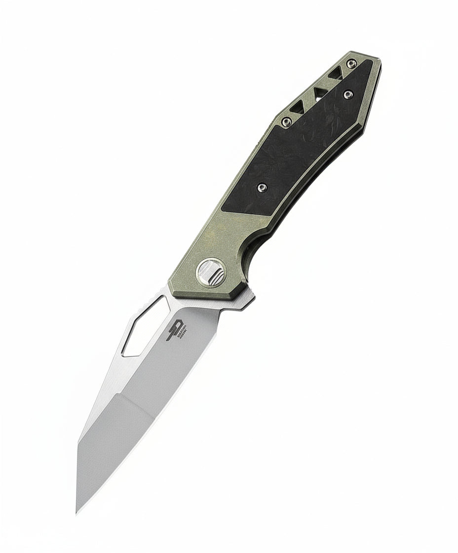 Bestech Fractal BT1907B CPM-S35VN Blade Titanium+Carbon Fiber Inlay Handle Frame Lock Folding Knife