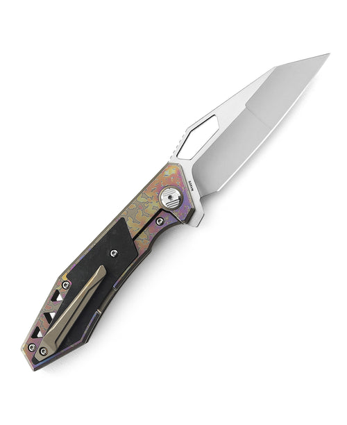 Bestech Fractal BT1907C CPM-S35VN Blade Titanium+Carbon Fiber Inlay Handle Frame Lock Folding Knife