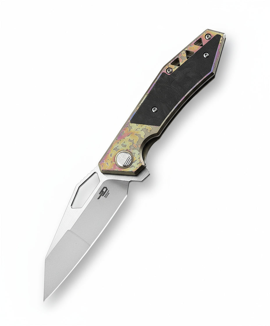 Bestech Fractal BT1907C CPM-S35VN Blade Titanium+Carbon Fiber Inlay Handle Frame Lock Folding Knife