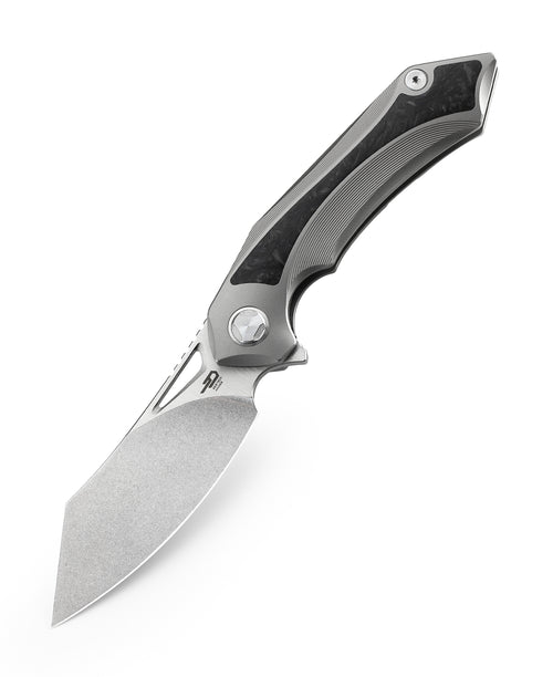 Bestech Kasta BT1909A M390 Blade Titanium and Marble Carbon Fiber Inlay Handle Frame Lock Folding Knife