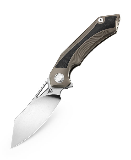 Bestech Kasta BT1909C M390 Blade Titanium and Marble Carbon Fiber Inlay Handle Frame Lock Folding Knife