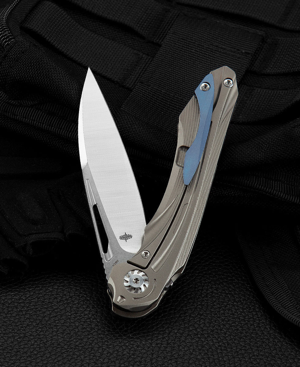 Bestech Wibra BT2001D M390 Blade Titanium Handle Frame Lock Folding Knife