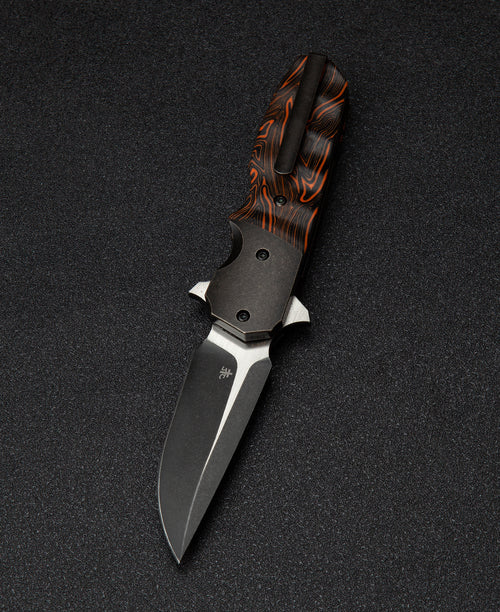Bestech Freefall BT2007B CPM-S35VN Blade Titanium+Black Orange G10 Handle Liner lock Folding Knife