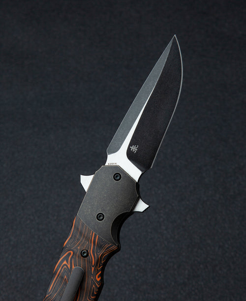 Bestech Freefall BT2007B CPM-S35VN Blade Titanium+Black Orange G10 Handle Liner lock Folding Knife
